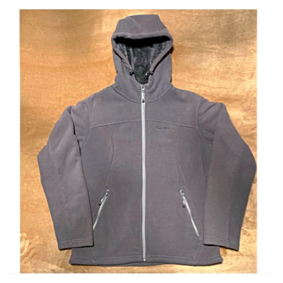 FLEECE ZIP JACKET HOODIE WOMEN’S M GRAY by OUTDOORMASTER Water & Stain Resistant - Picture 5 of 12